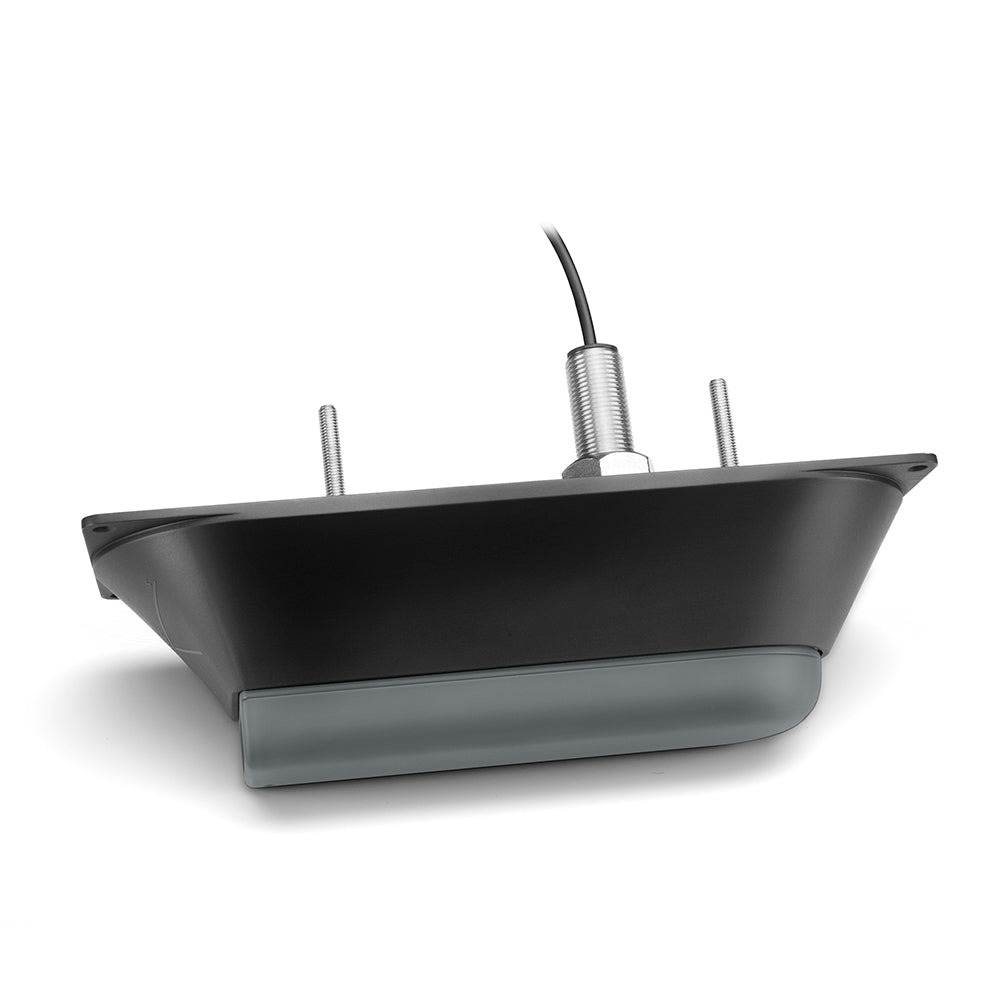 Garmin GT21-TH transducer for thru-hull installation, traditional CHIRP sonar with 600W power, clear view imaging.