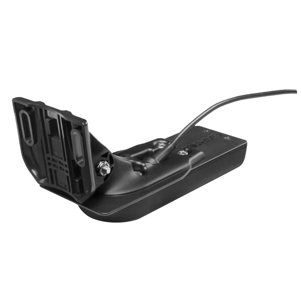 Garmin GT52HW-TM plastic trolling motor transducer with high wide CHIRP, DownV, SideV, 455/800 kHz, 500W, for boat sonar systems.