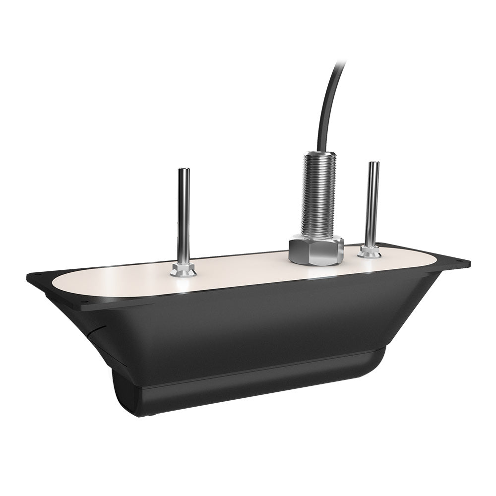 Garmin GT56UHD-TH Thru-Hull Mount Transducer for marine sonar and fish finding, showing the transducer with mounting hardware.