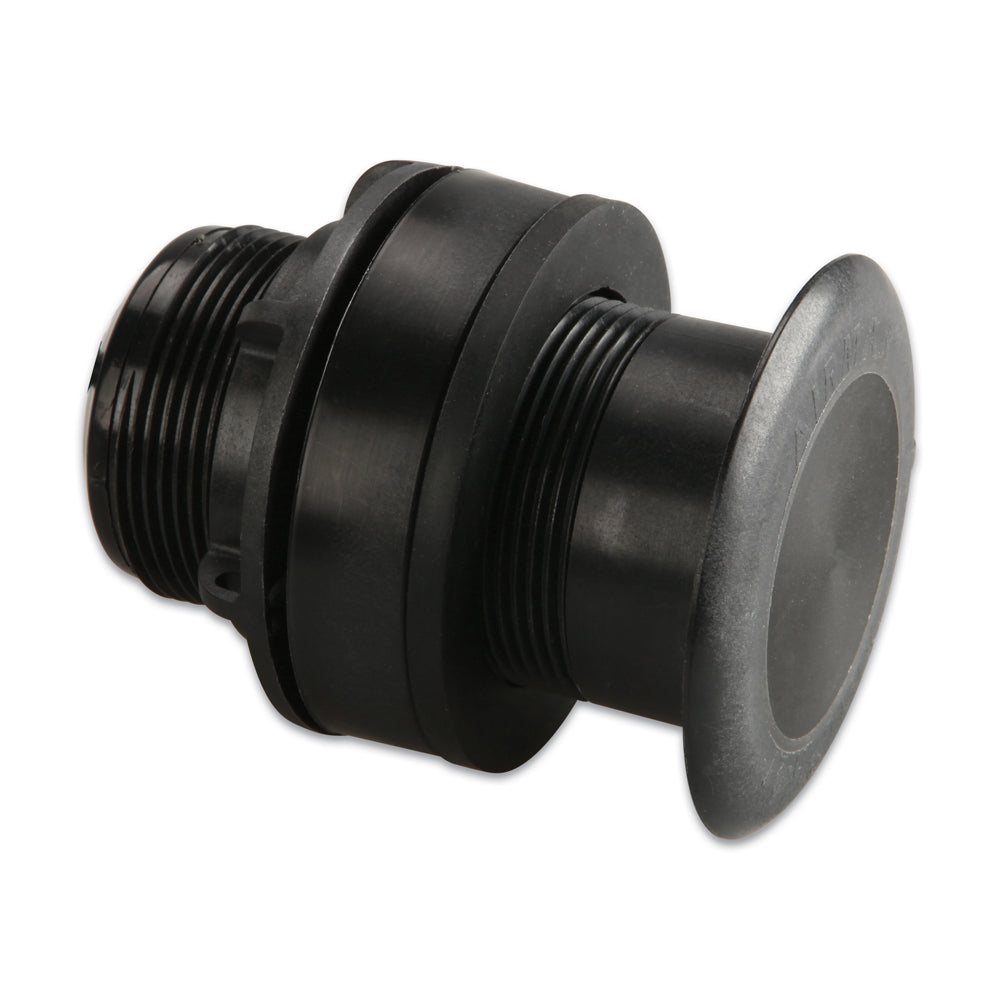 Garmin P319 plastic thru-hull depth and temperature transducer with 8-pin connector for marine boat applications.