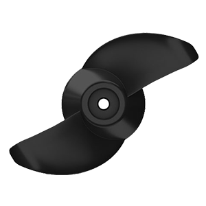 Garmin Force Weedless Prop for trolling motor accessories, showing the black weedless prop with blades designed for smooth water operation.