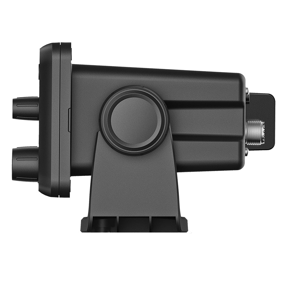 Garmin VHF 215 Marine Radio fixed mount VHF radio with digital display and control knobs for boat communication