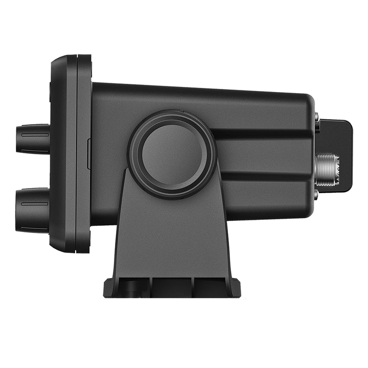Garmin VHF 215 Marine Radio fixed mount VHF radio with digital display and control knobs for boat communication