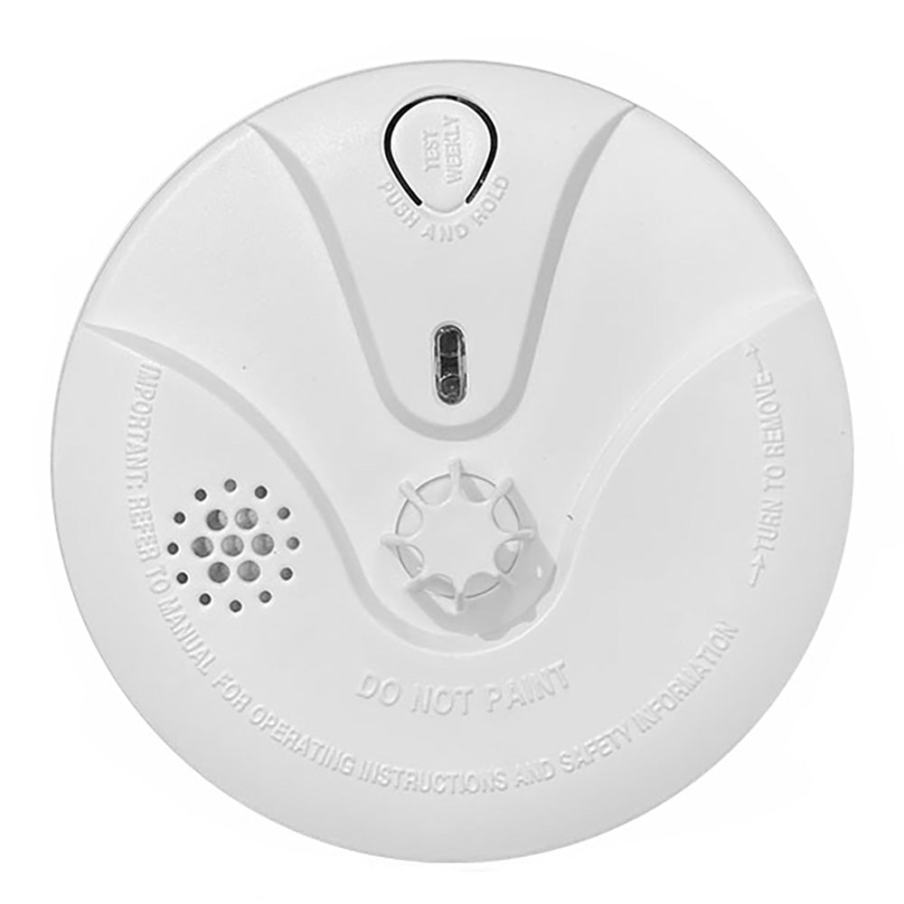 GOST wireless smoke detector from security systems, compact device with sensor and mounting bracket for home safety.