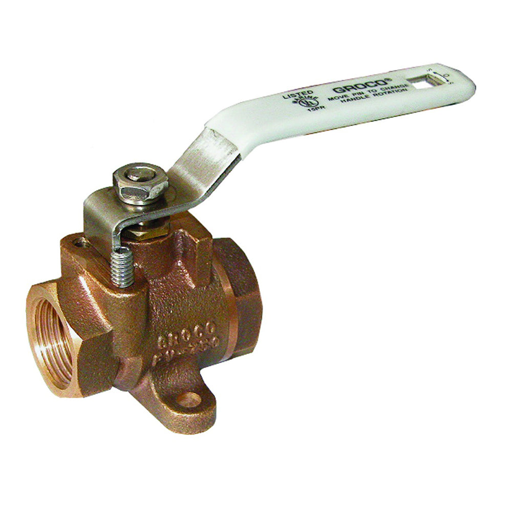 GROCO 1/4 inch NPT bronze inline fuel valve, fitting used for fuel line control and regulation.