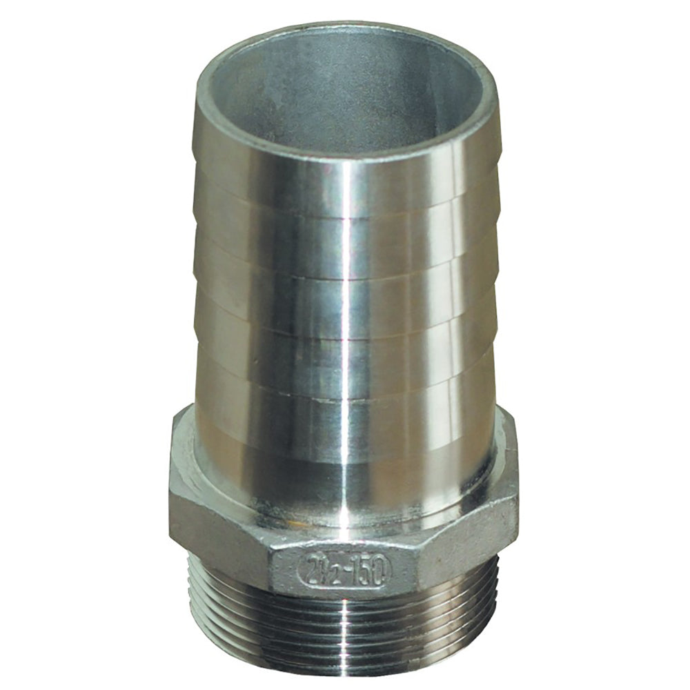 GROCO stainless steel pipe to hose straight fitting, 3/4" NPT x 3/4" ID, durable metal fitting for plumbing connections
