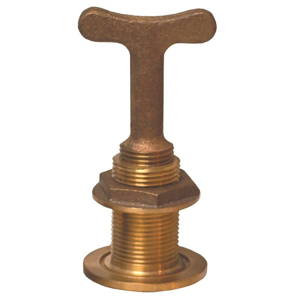 GROCO garboard drain fitting with inside T-handle plug, marine boat fitting for hull drainage system