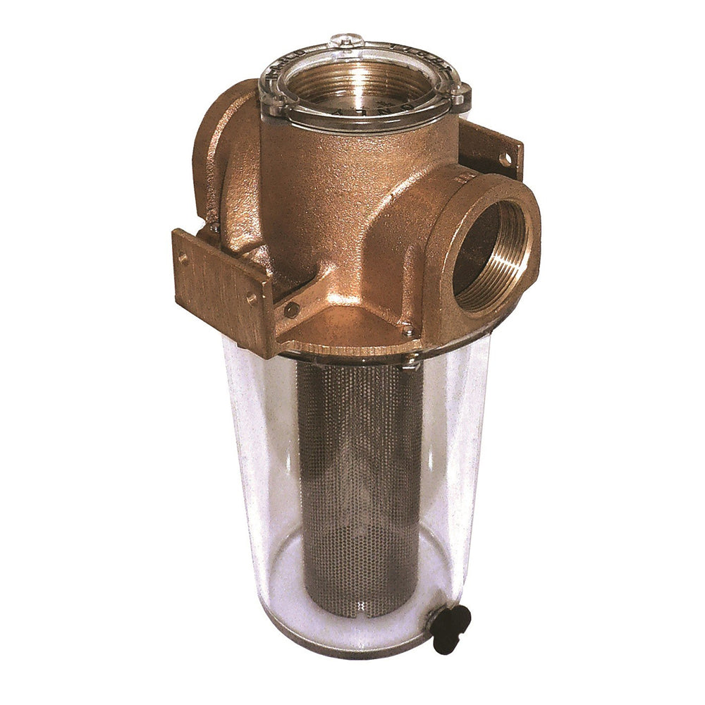 GROCO ARG-750 series 3/4-inch raw water strainer with stainless steel basket, designed for marine or plumbing applications.