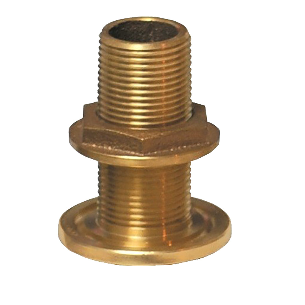 GROCO 1/2 inch NPS NPT combo bronze thru-hull fitting with nut for marine applications.