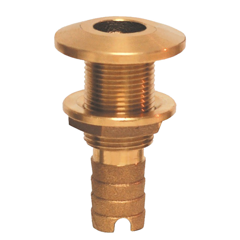 GROCO bronze hose barb thru-hull fitting, 1-1/4-inch, durable marine fitting for boat hulls and water systems