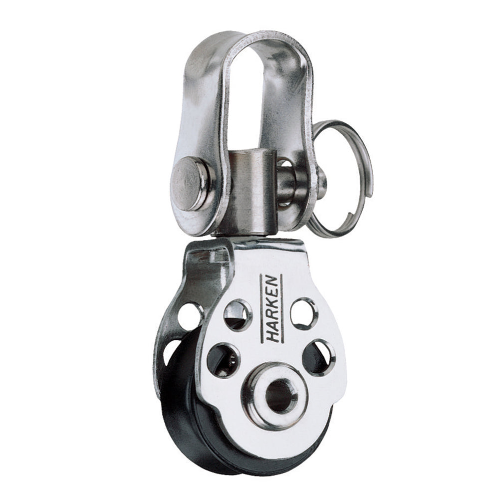 Harken 16mm block with swivel, marine sailing hardware, featuring a compact design and durable construction for sailing applications.