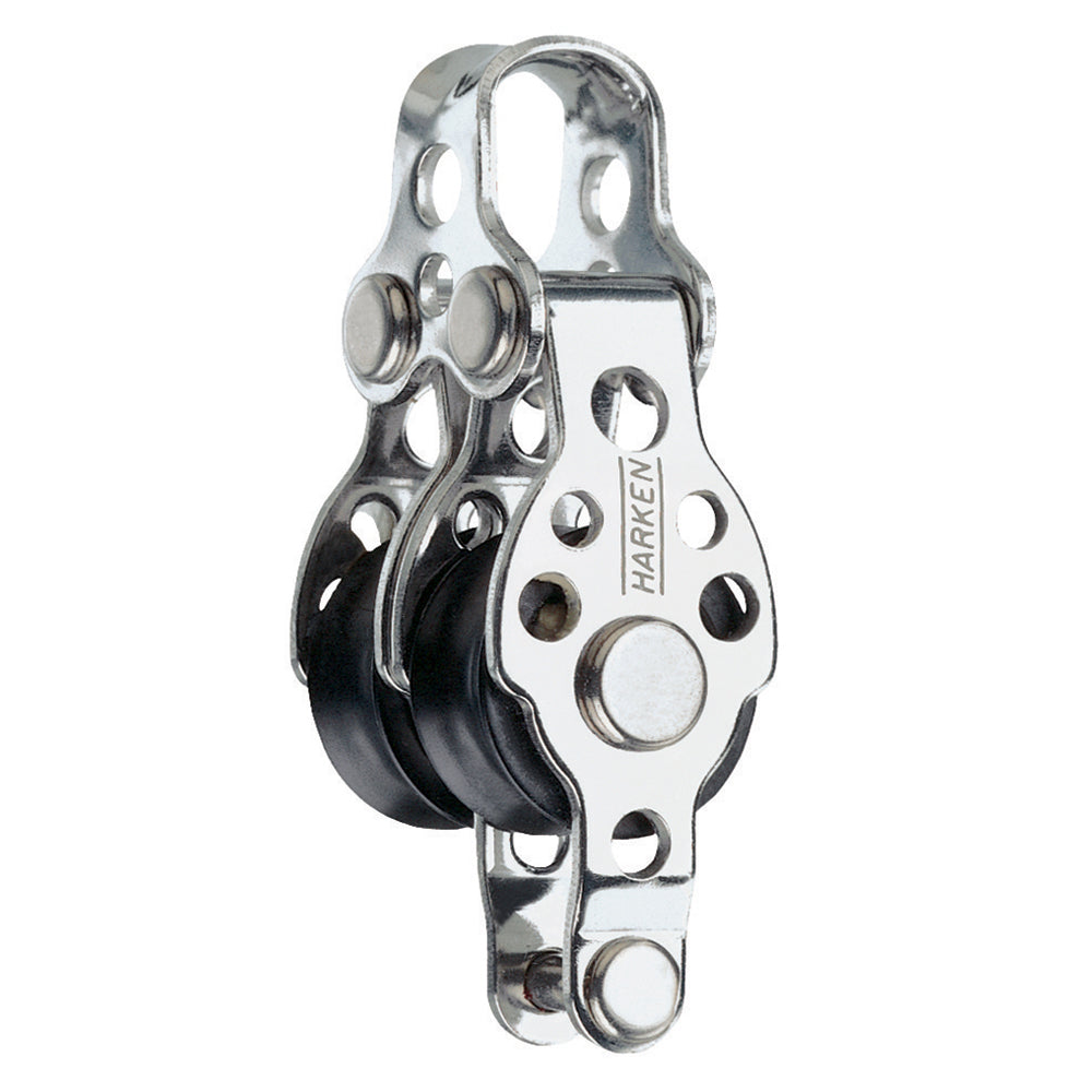 Harken 16mm double block with becket, marine sailing block, compact and durable hardware for rigging and sailing applications
