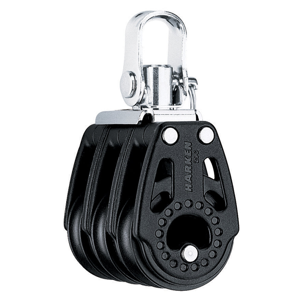 Harken 29mm triple carbo air block with swivel, lightweight sailing block for improved rope control and maneuverability.