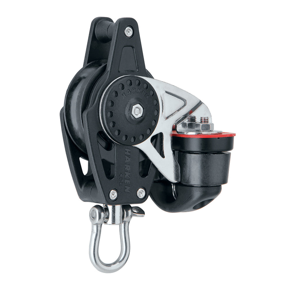 Harken 40mm Carbo Air Block with cam cleat and becket, lightweight sailing block for ropes and rigging.
