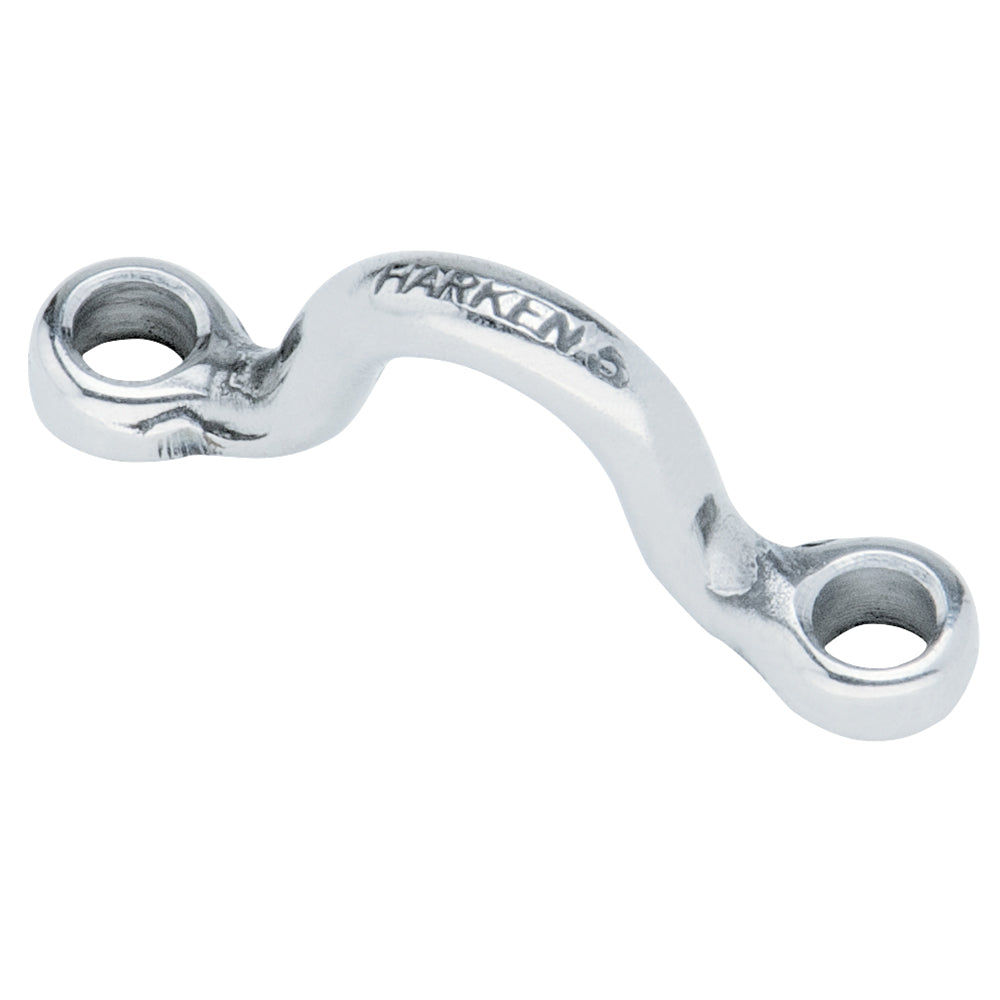 Harken 37.12mm forged eyestrap hardware for sailing rigging, made of durable metal with a curved, sturdy design.