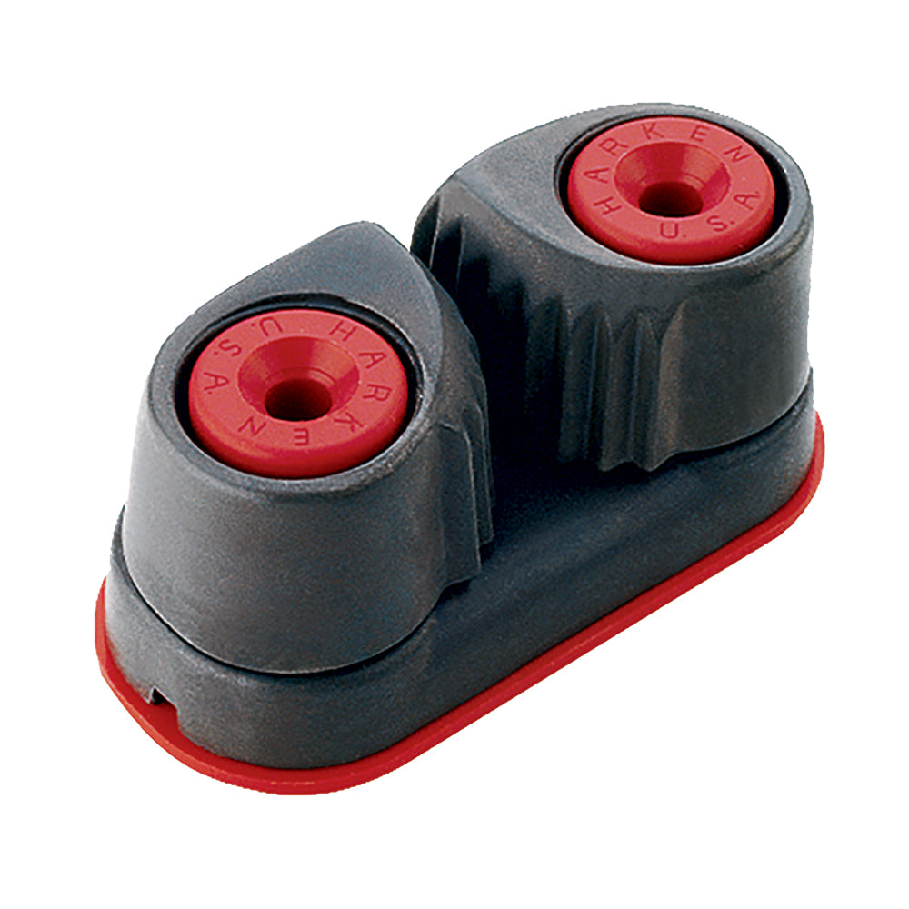 Harken Standard Cam-Matic Aluminum Cleat for sailing hardware, showing its sturdy aluminum construction and mounting features.