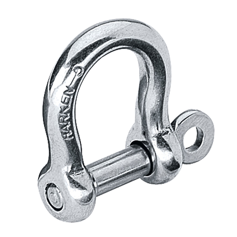 Harken 5mm shallow bow shackle with stainless steel construction, ideal for sailing and marine rigging applications.