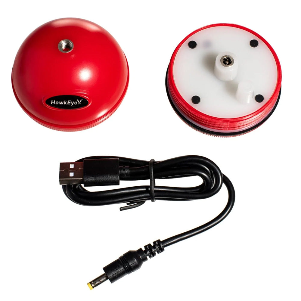 HawkEye FishPod 5X Bluetooth fishfinder accessory with display showing underwater sonar readings and fish detection interface.