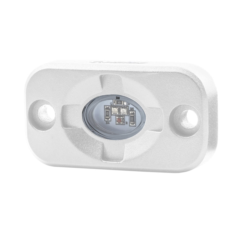 HEISE RGB Marine Accent Light, white and RGB LED, 1.5" x 3", waterproof lighting for boats and marine decor.