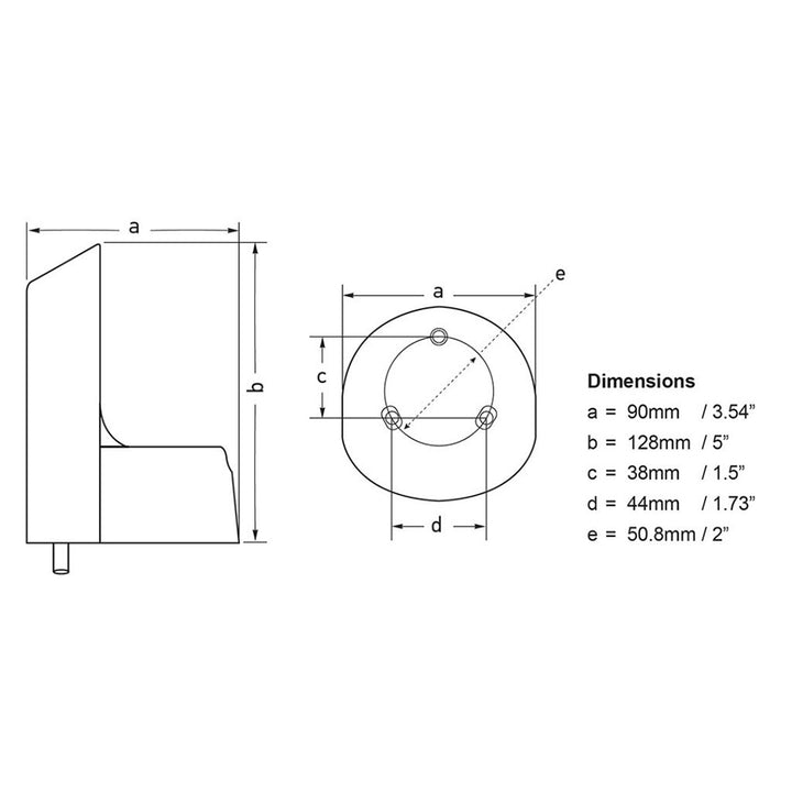 Hella Marine NaviLED PRO deck mount adapter in white, designed for marine navigation lights and accessories.