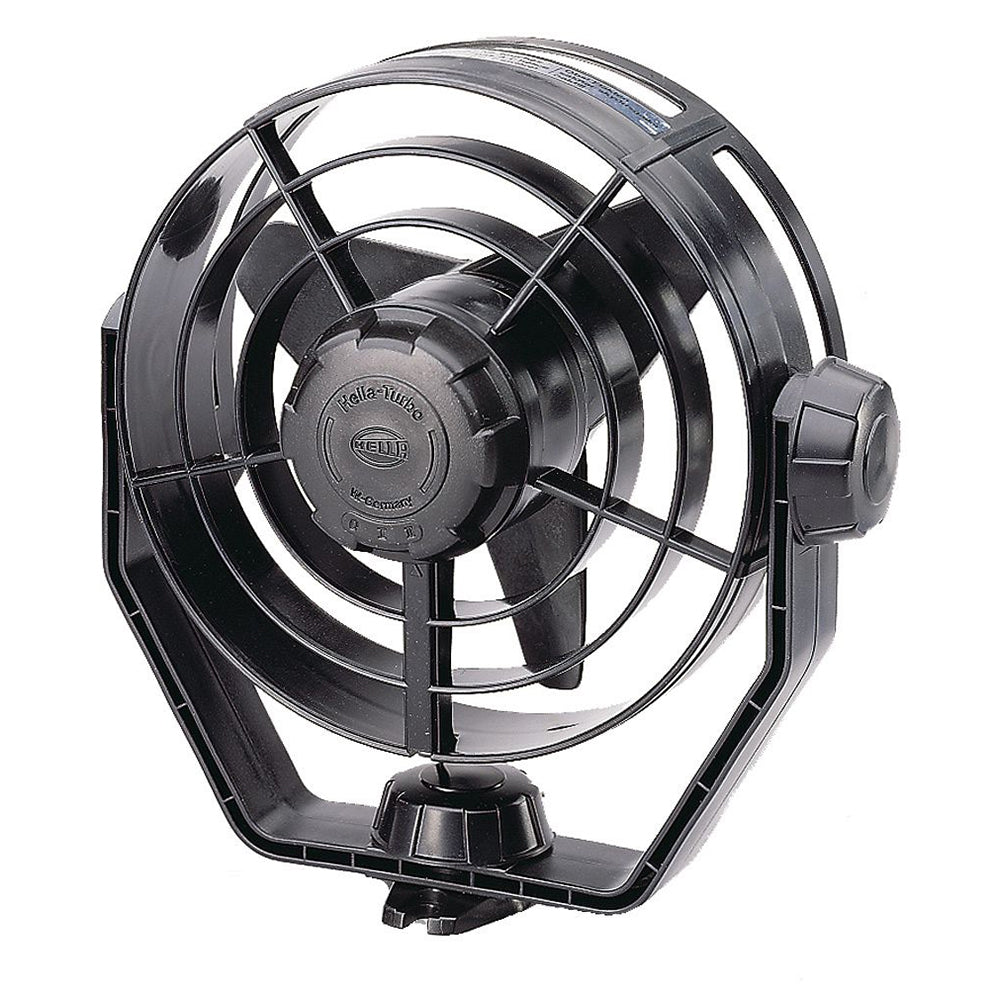 Hella Marine 2-Speed Turbo Fan in black, 24V, compact marine fan with two speed settings for ventilation.