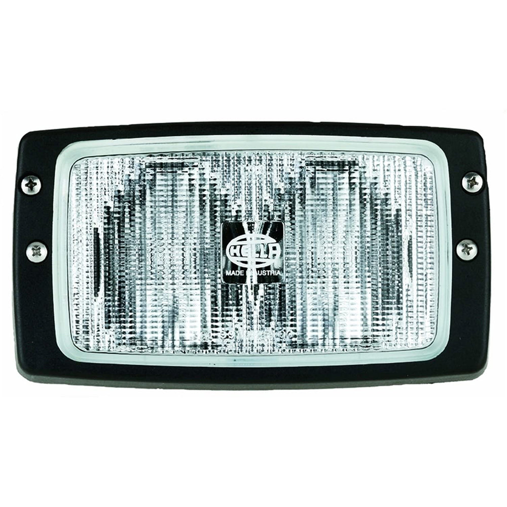Hella Marine flush mount double beam halogen spreader light for boats, featuring a sleek design and bright flood illumination.