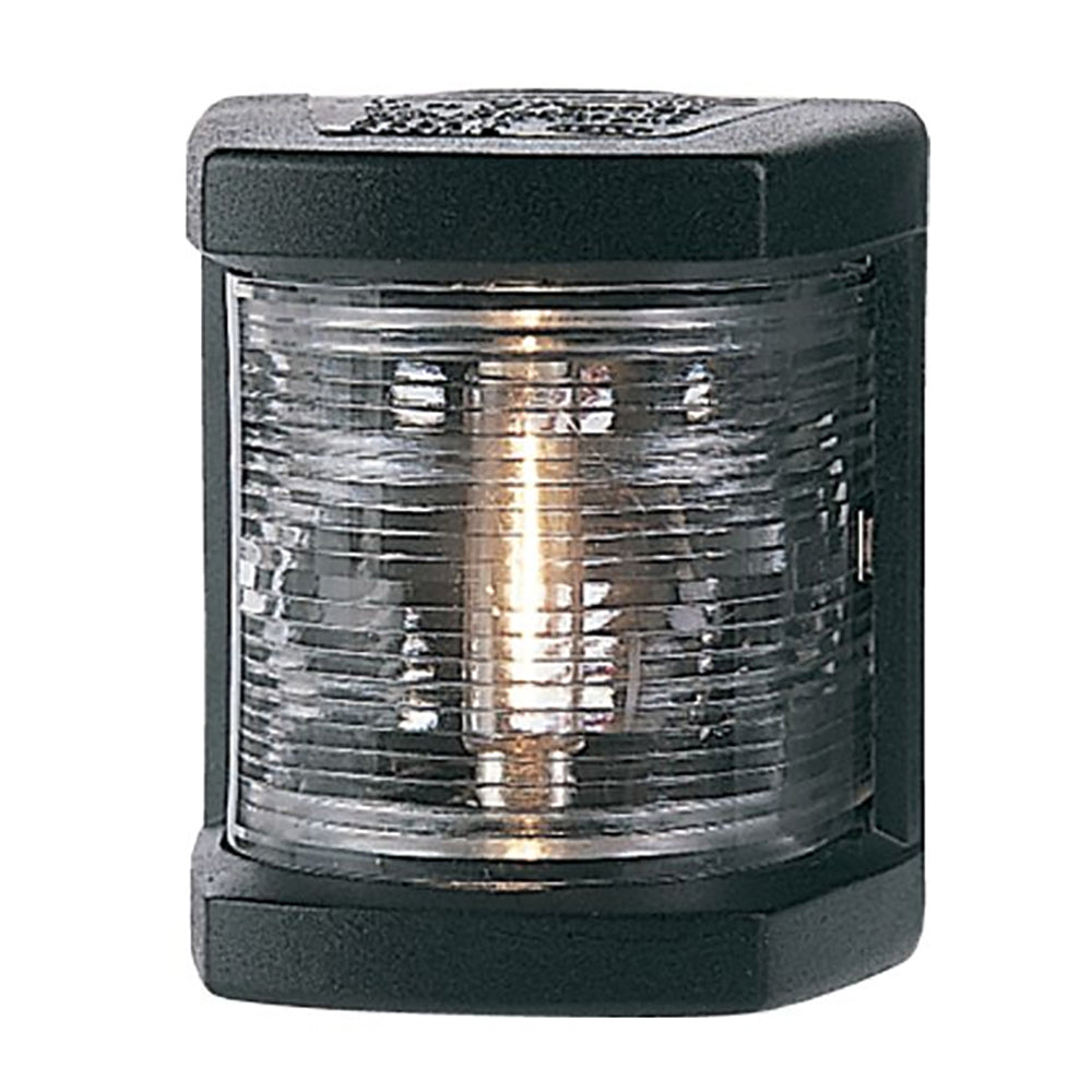 Hella Marine masthead navigation lamp with black housing, incandescent bulb, 2 nautical mile visibility, 12V, for marine navigation.