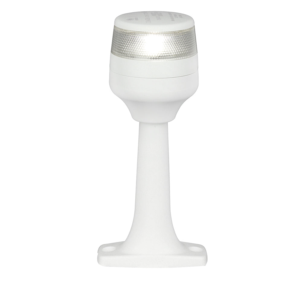 Hella Marine NaviLED 360 Compact All Round Lamp in white, 8-inch fixed mount navigation light with 2 nautical miles visibility.