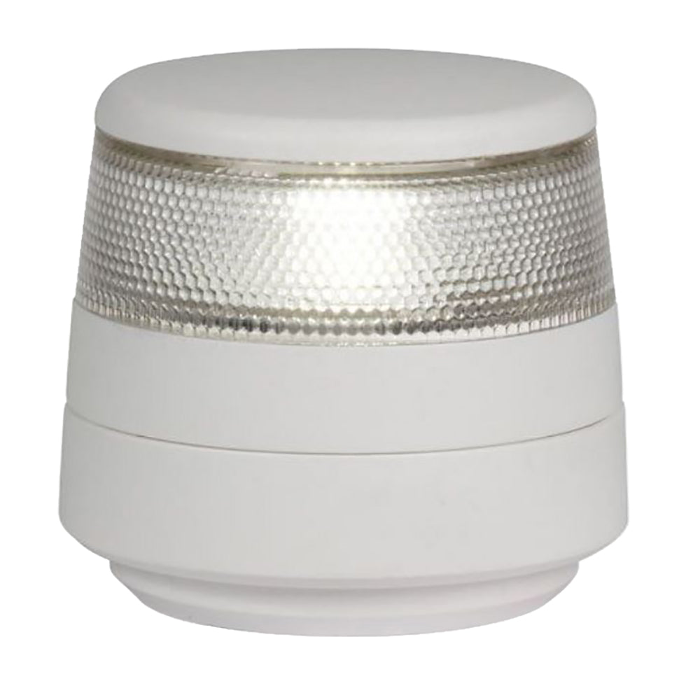 Hella Marine NaviLED 360 Compact white navigation lamp with fixed mount, 2nm visibility, for marine vessels.