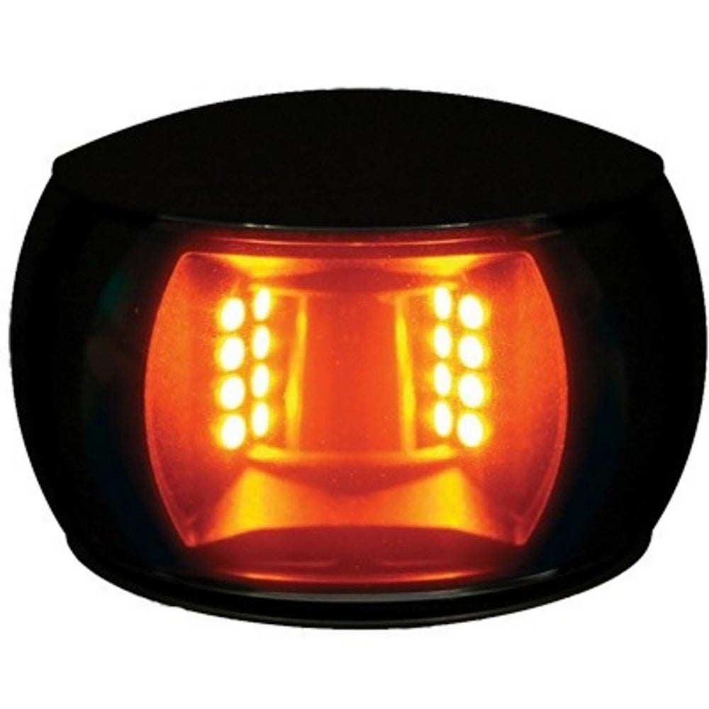 Hella Marine NaviLED Compact 2nm towing navigation lamp with black shroud, marine navigation lights for boats.