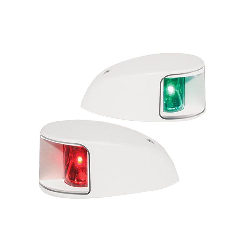 Hella Marine NaviLED deck mount navigation lights, port and starboard pair with clear lenses and white housing, 2 nautical miles.