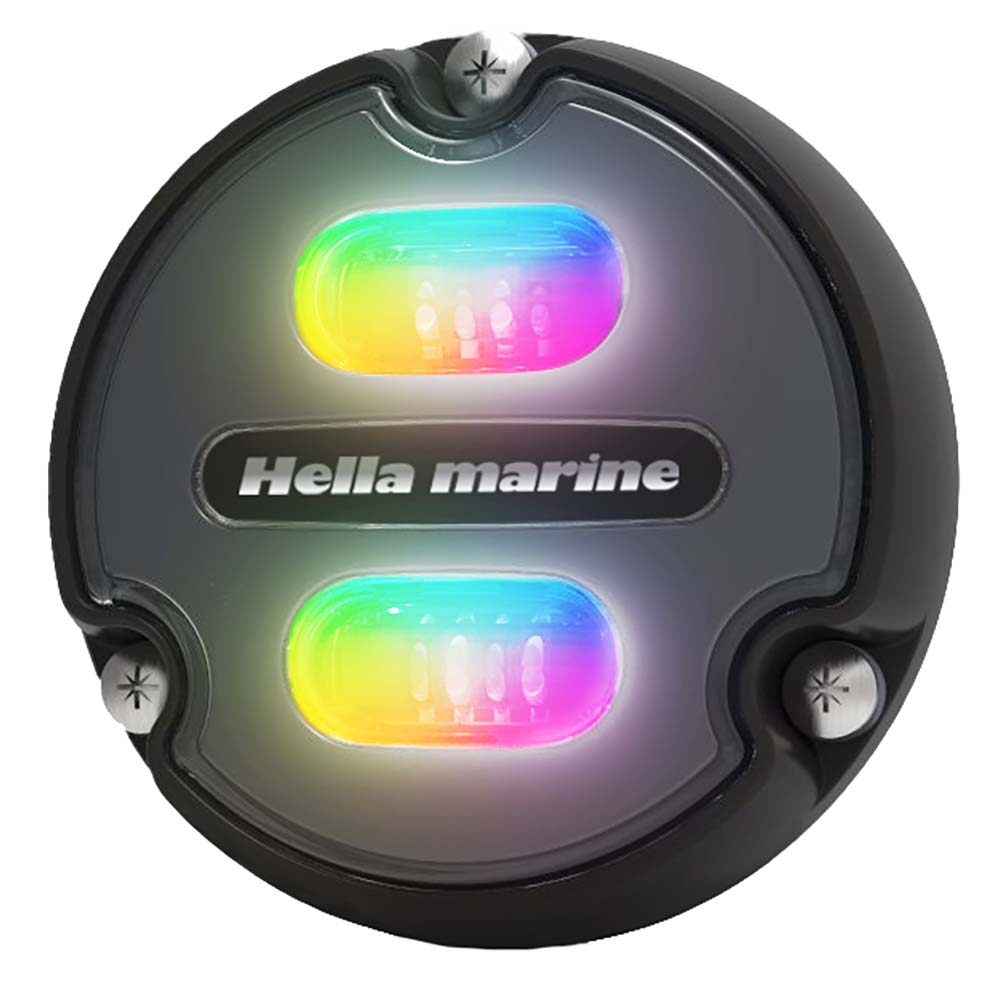 Projecteur sous-marin Hella Marine Apelo A1 RGB - 1800 lumens - Boîtier noir - Lentille anthracite