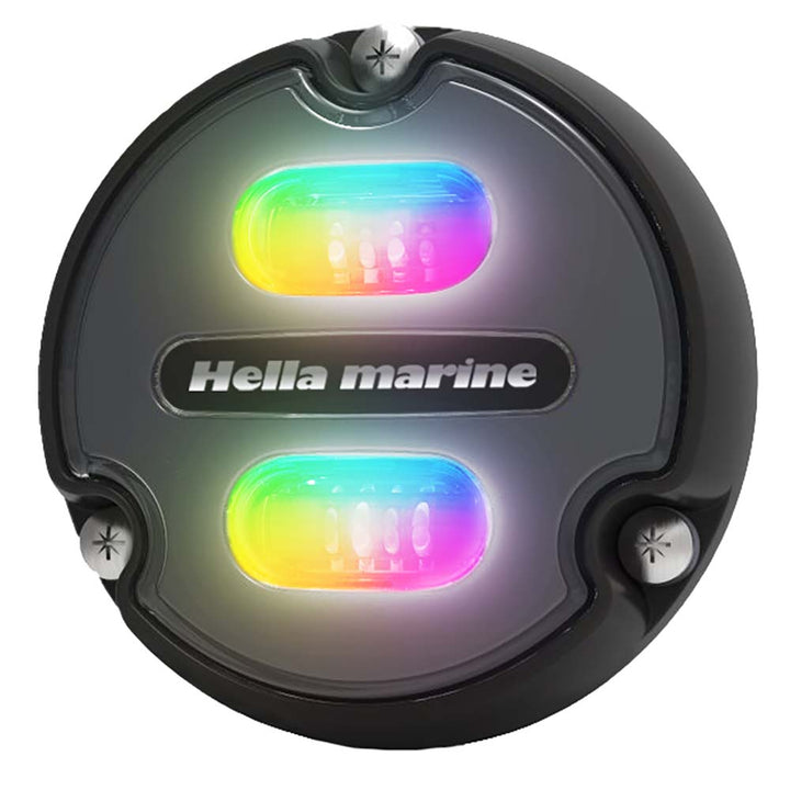 Projecteur sous-marin Hella Marine Apelo A1 RGB - 1800 lumens - Boîtier noir - Lentille anthracite