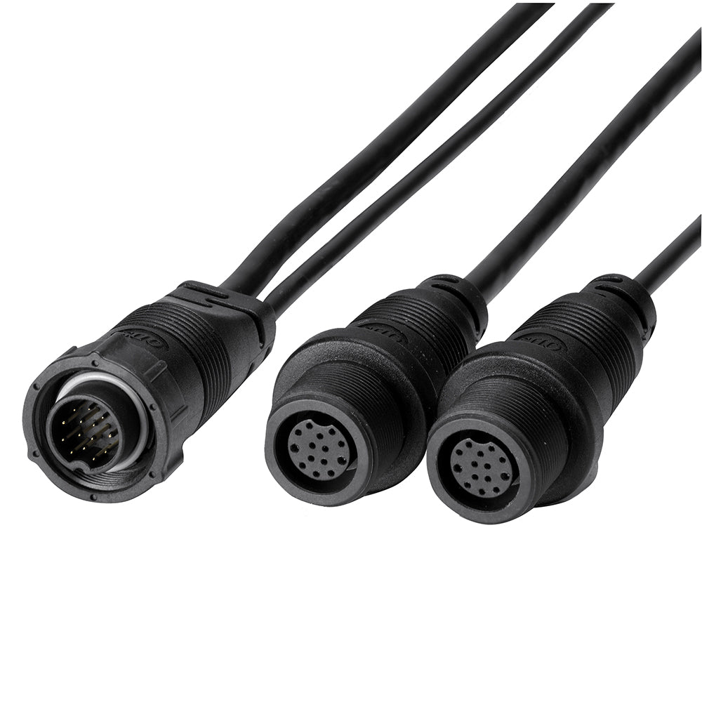 Humminbird 14 M ID SIDB Y splitter cable for SOLIX and APEX side imaging and 2D sonar accessories.