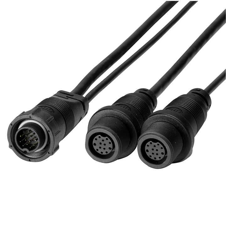 Humminbird 14 M ID SIDB Y splitter cable for SOLIX and APEX side imaging and 2D sonar accessories.