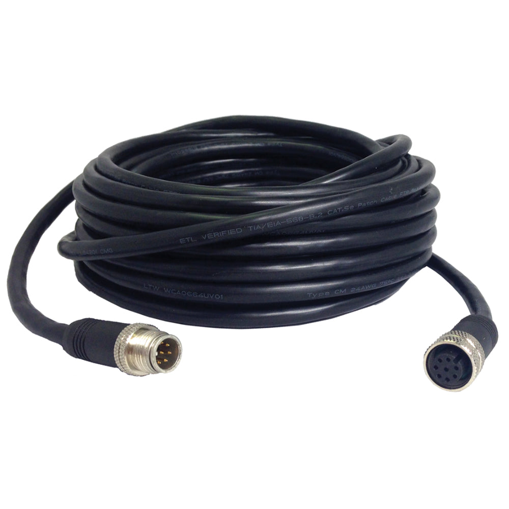 Humminbird AS ECX 30E Ethernet Cable Extender with 8-pin connector, 30-foot length for marine electronics setup.