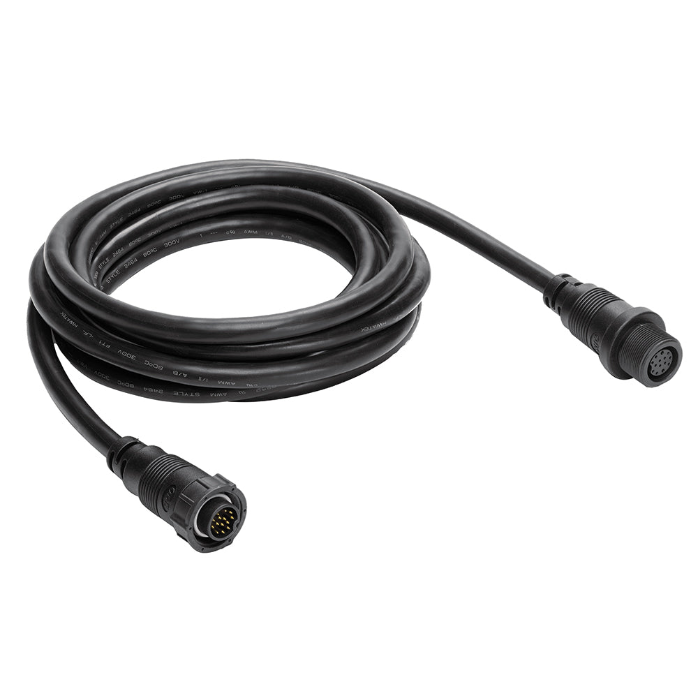 Humminbird EC M3 14W30 30 Transducer Extension Cable for fish finders and marine electronics, black cable with connectors.