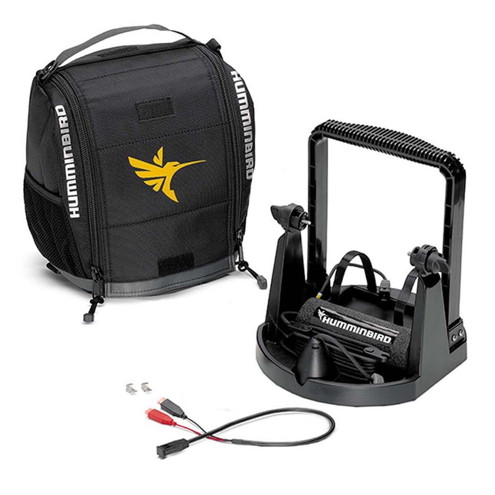 Humminbird ICE PTC CHIRP H5 FB portable ice fishing kit with CHIRP ice transducer for HELIX 5 fish finder.