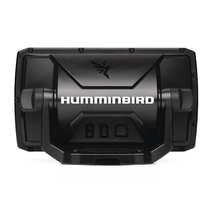 Humminbird HELIX 5 CHIRP DI GPS G3 fishfinder combo displaying sonar and GPS map on the screen.