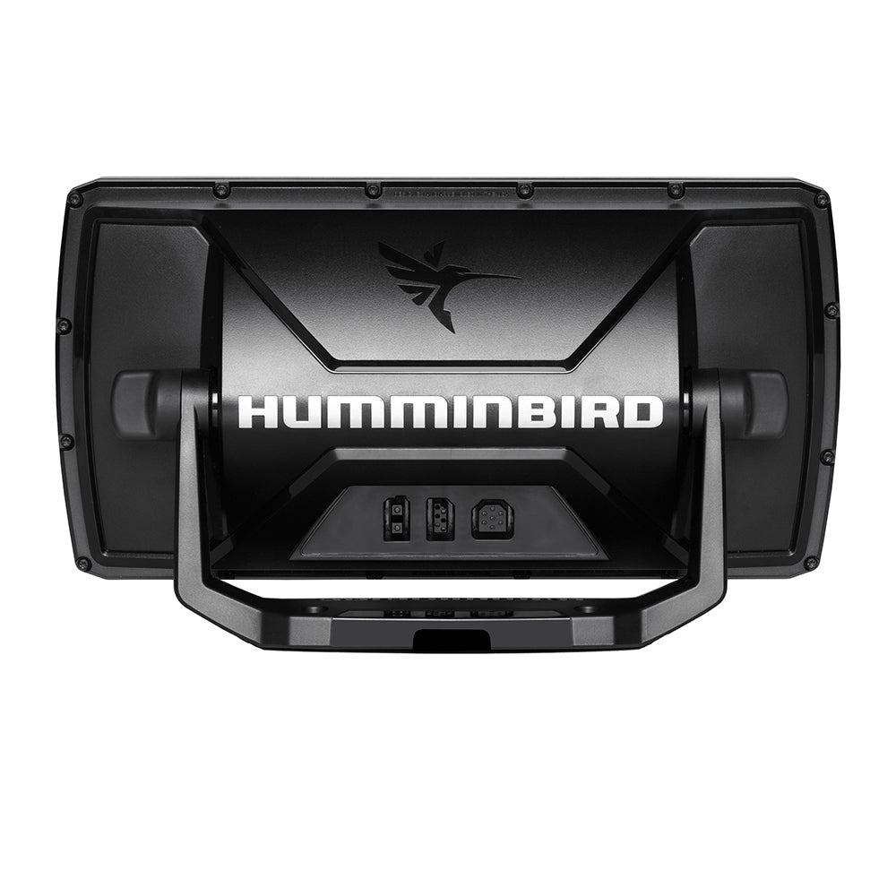 Humminbird HELIX 7 CHIRP MEGA DI GPS fishfinder combo with large display, showing sonar imaging and GPS mapping features.