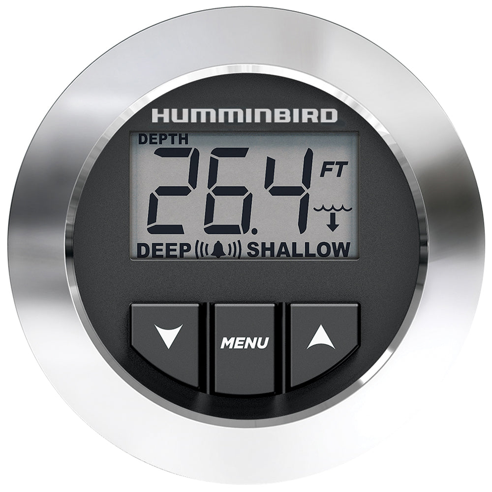 Humminbird HDR 650 instrument with black, white, or chrome bezel and TM transducer, suitable for marine navigation.