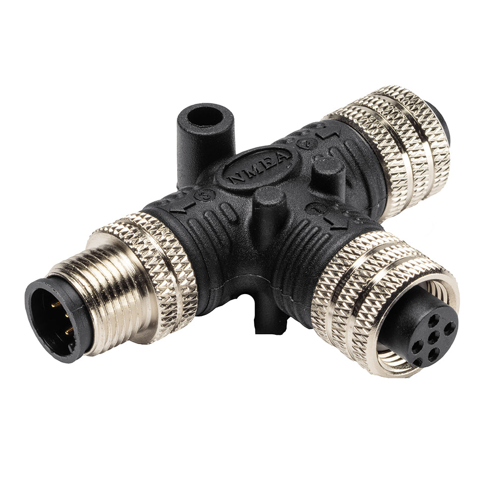 Humminbird NMEA 2000 T-Connector male for marine electronics, part of Humminbird NMEA cables and sensors for boat networking.