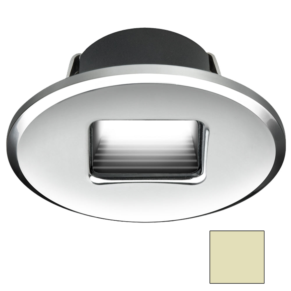 I2Systems Ember E1150Z interior courtesy light in polished chrome with oval shape and warm white LED illumination.
