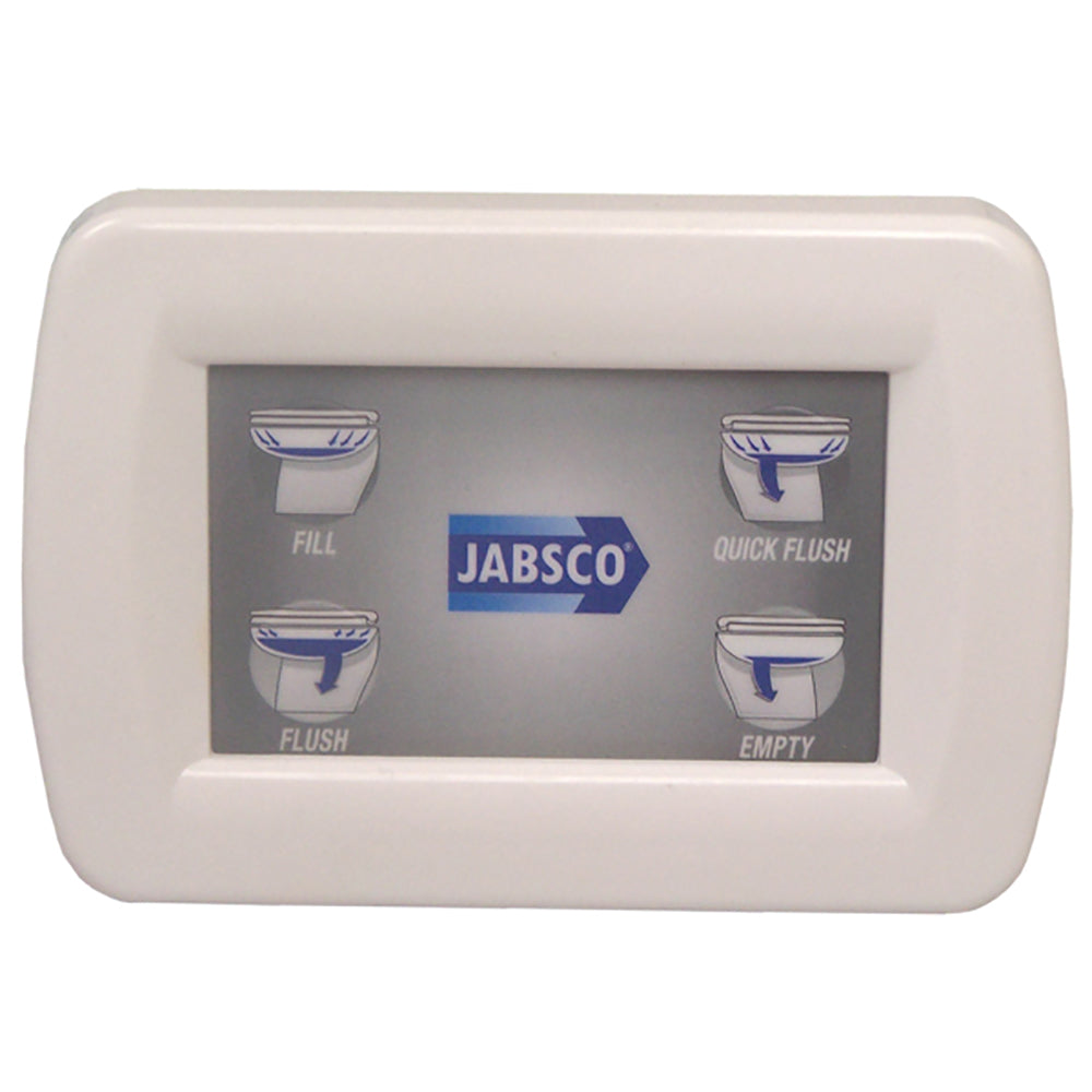 Jabsco control kit for Deluxe Flush Lite Flush toilets, includes replacement parts and accessories for toilet operation.