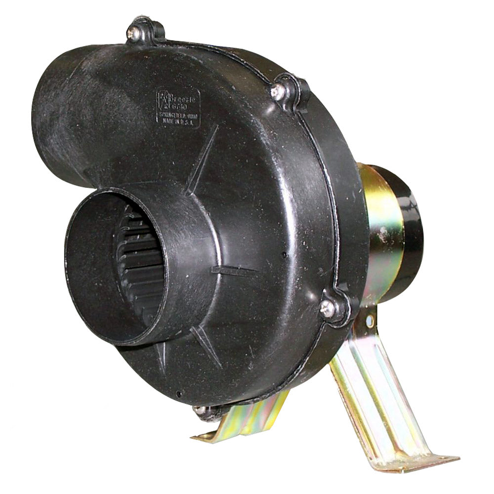 Jabsco 3-inch Flexmount Blower with 150 CFM airflow, 24V, used for ventilation and HVAC applications.