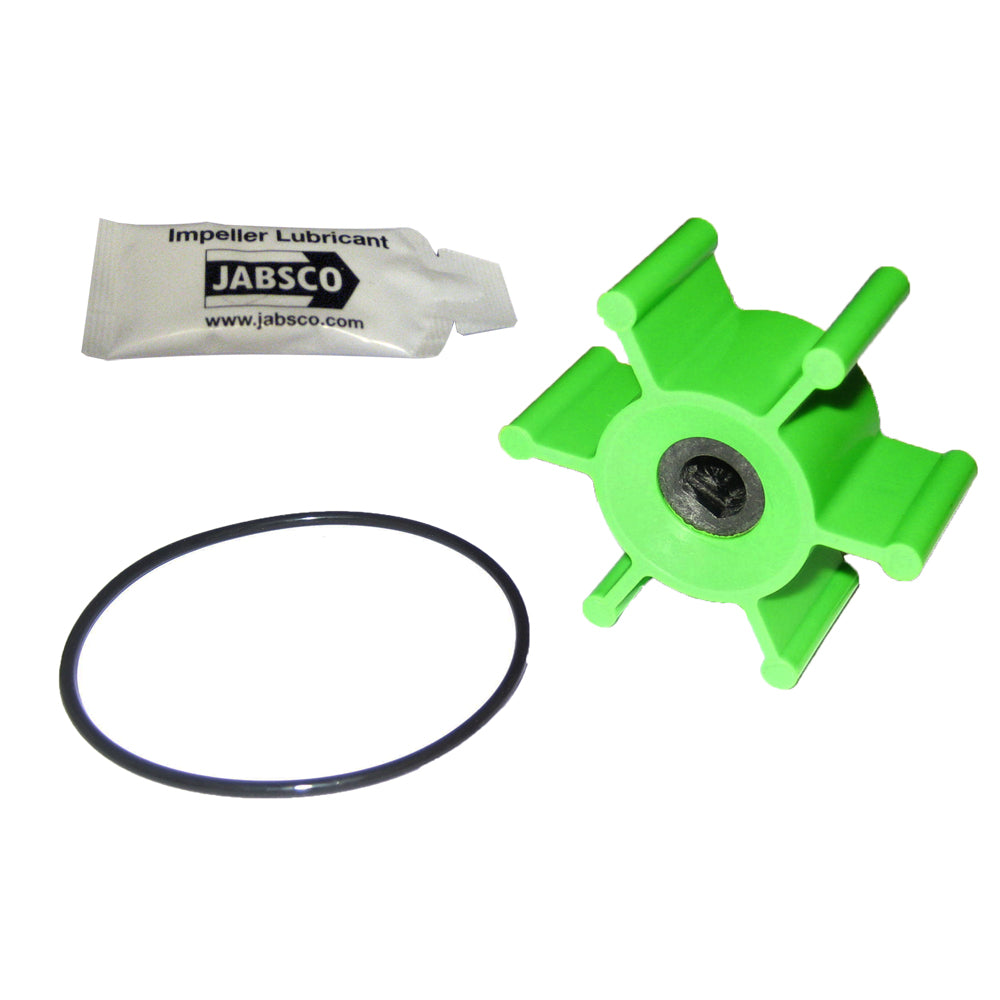 Jabsco 6-blade urethane impeller kit for 2-inch diameter pump, replacement part for marine and industrial applications.