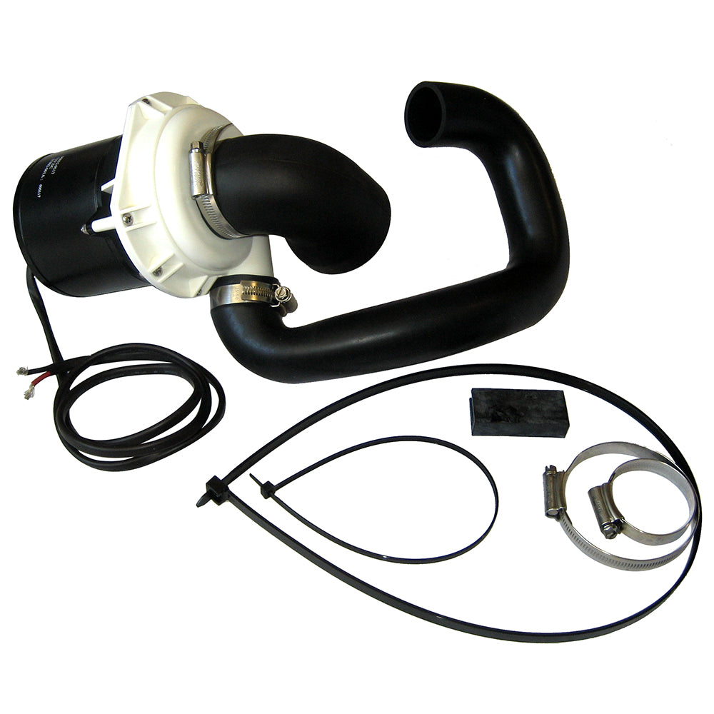 Jabsco Deluxe Flush Pump Assembly for marine sanitation, 12V electric pump with durable construction and easy installation.