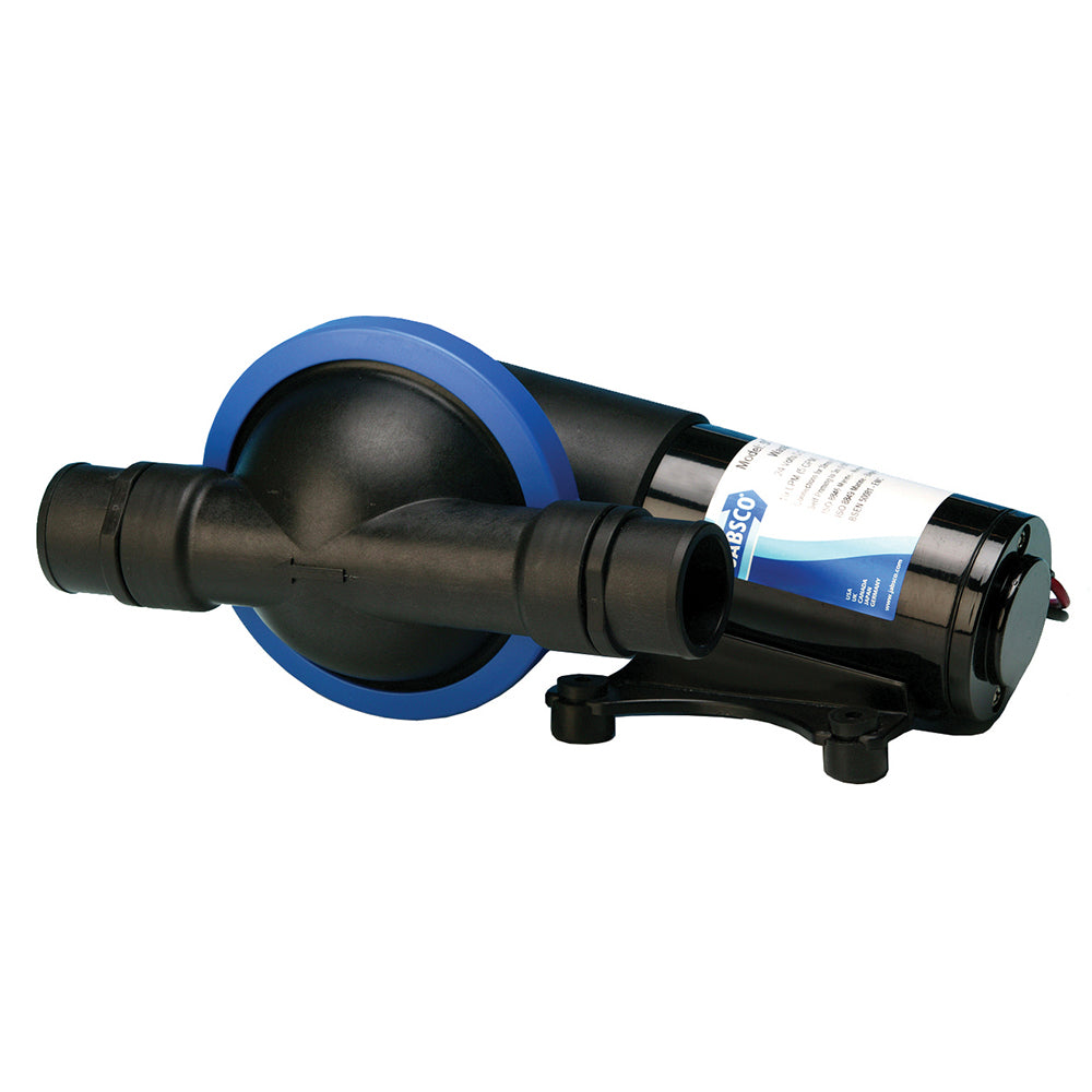 Jabsco filterless waste pump with single diaphragm for marine sanitation, 24V, compact design, suitable for boat waste management