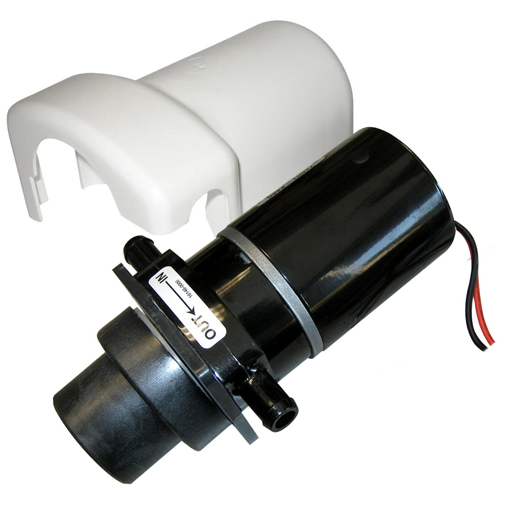 Jabsco 37010 Series electric marine toilet motor and pump assembly in 24V for marine sanitation systems.
