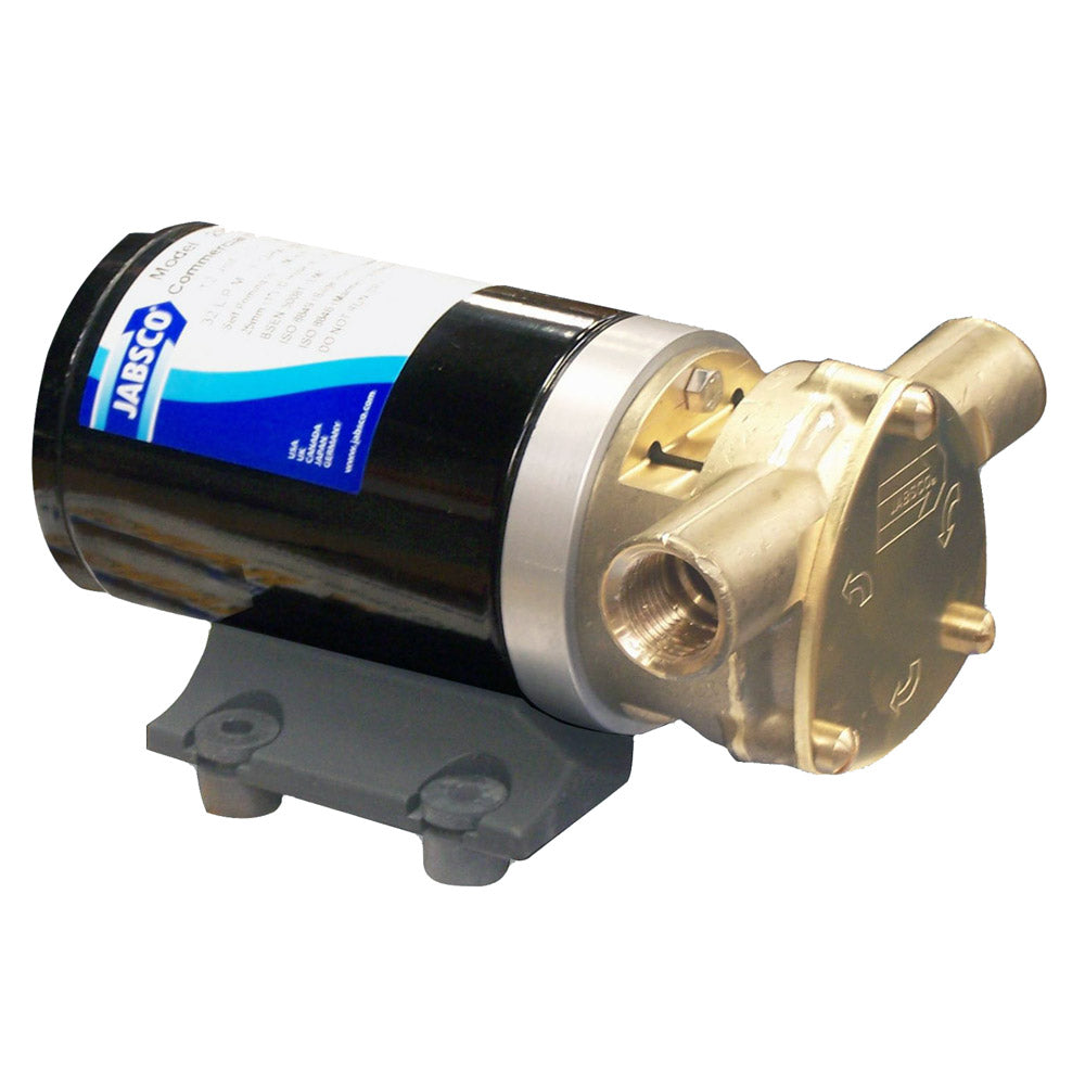 Jabsco Commercial Duty Water Puppy 12V washdown pressure pump for marine and industrial use, visible in the image.